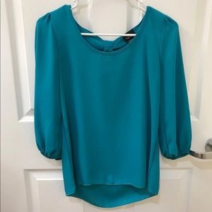 Teal Bow Blouse